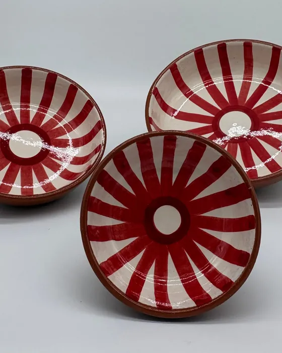 Lot de 3 assiettes creuses — Rouge ou marine