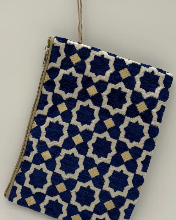Pochette Zellij — Bleu & Or
