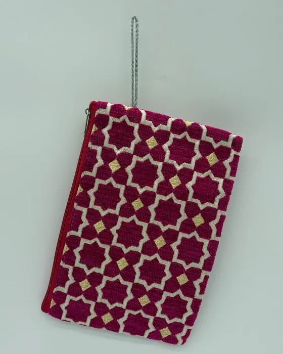 Pochette Zellij — Rose foncé & Or