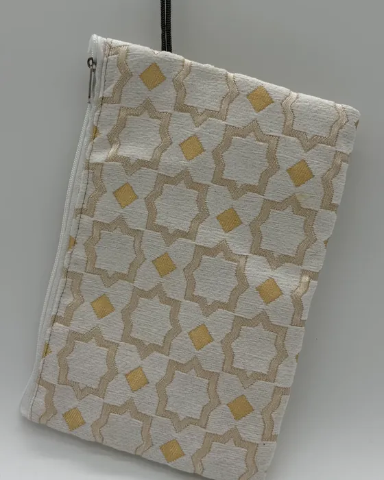 Pochette Zellij — Blanc & Or